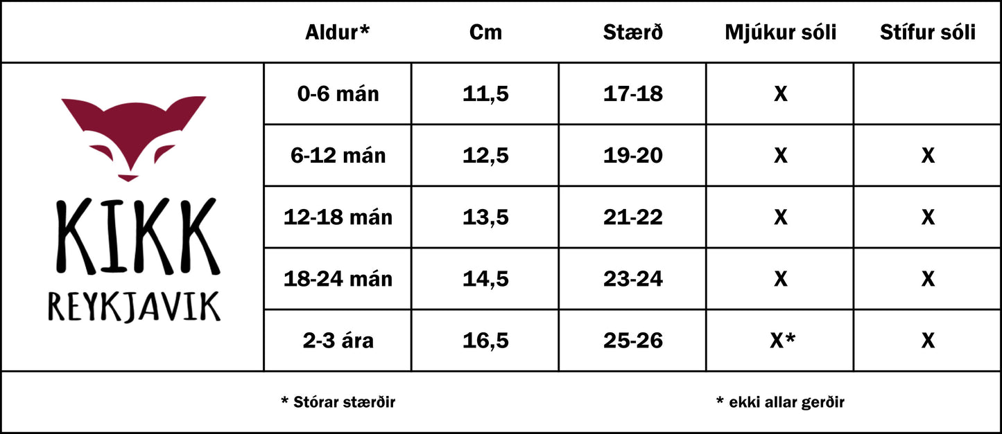 KIKK Reykjavík - Holur mjúkur sóli brúnir
